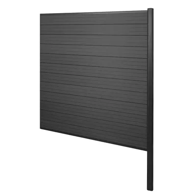 Immagine prodotto di Schermo privacy in WPC Sarthe, recinzione frangivento, palo in alluminio da fissare nel calcestruzzo ~ elemento di prolunga, 185 cm antracite