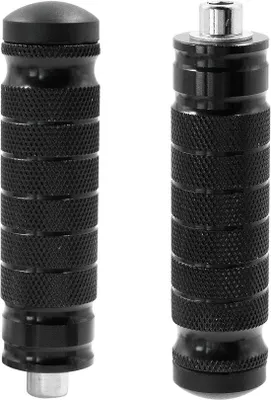 Productafbeelding van Twee achterste voetsteunen voor motorfietsen - universeel toepasbaar, aluminium bevestiging, geschikt voor motorfietsen, scooters, brommers en skateboards, links en rechts, zwart.