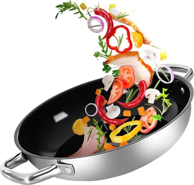 Produktbild von Ribelli Servierpfanne Ø 28 cm Bratpfanne Edelstahl mit Keramikbeschichtung frei, für Küche