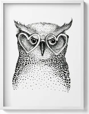 Produktbild von Handgezeichnete Illustration– Wandbild mit Rahmen – Gerahmtes Bild  – Wanddekoration – 60x80 cm –  Weiß Rahmen
