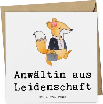 Produktbild von Mr. & Mrs. Panda Grußkarte Anwältin Leidenschaft - Weiß - Geschenk, Staatsexamen, Klappkarte, doppelkarte, Spruch, Witzig, Beruf, Glückwunschkarte, Anwaltskanzlei