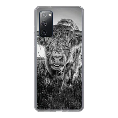Produktbild von MuchoWow® Handyhülle Schutzhülle Hülle für Samsung Galaxy S20 FE Schottischer Highlander - Schwarz und Weiß Silikon Softcase Handy Hülle - Abdeckung