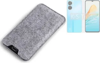 Produktbild von K-S-Trade Filz Handyhülle kompatibel mit ZTE Axon 40 Lite Schutzhülle Filztasche Filz Tasche Case Sleeve Handy Hülle Filzhülle grau