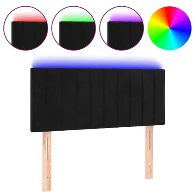 Immagine prodotto di vidaXL Testiera LED nera 100x5x78/88 cm Velluto