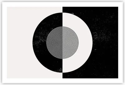 Produktbild von Poster - Poster ohne Rahmen - Abstraktion Rad Schwarz und Weiß - 91,5x61 cm - Wand Bild - Wanddeko - Wandbilder - Kunstposter - Wandposter - Bilder - Kunstdruck - Wandbild - P2XAA91x61-4316