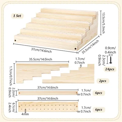 Immagine prodotto di Solidchoice - Portaspiedi in legno con 180 fori - Ideale per buffet e feste