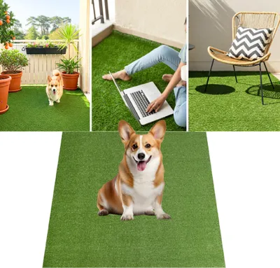 Obrázok produktu pre Tapiso trávnikový koberec CANYOO Green Výška: 7 mm Balkónová terasa 400 x 400