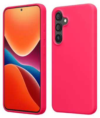 Produktbild von kwmobile Handyhülle für Samsung Galaxy S25 Hülle - Case Silikon - Kabelloses Laden - Schutzhülle Cover in Neon Pink