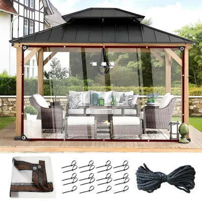 Produktbild von Solidchoice – Robustes, durchsichtiges Drahtgeflecht mit Ösen und Kabelbindern – Wasserdicht und wetterbeständig (3 x 6 m)