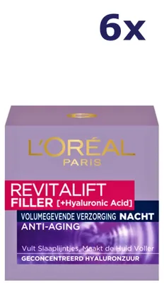Produktbild von 6x L'Oreal Skin Revitalift Filler Nachtcreme 50ML