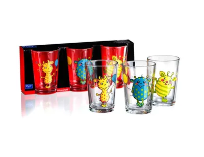 Produktbild von Flirt by R&B Trinkglas 205ml Monsterchen 3er, Mehrfarbig, Glas, Rund, 3 Stück(e), 205 ml, 260 mm