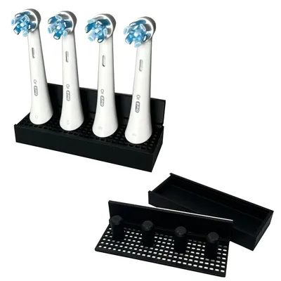 Produktbild von Aufsteckbürstenhalter für Oral-B iO - 4 Halter - Schwarz - Ohne Bohren