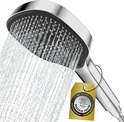Immagine prodotto di Grande soffione doccia a risparmio idrico nero dal design di alta qualità
