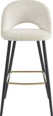 Produktbild von 2 barhocker aus kord und metall - Creme - FINCHY by Pascal Morabito