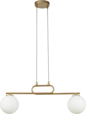 Zdjęcie produktu dla Lampa wisząca dekoracyjna złota elegancka dwie szklane białe kule Tes 2xG9 12W Sigma Lighting