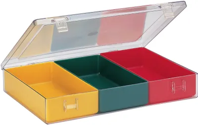 Produktbild von LA-KA-PE Sortimentkasten mit Deckel B307xT225xH50 mm, mit 3 Einsätze