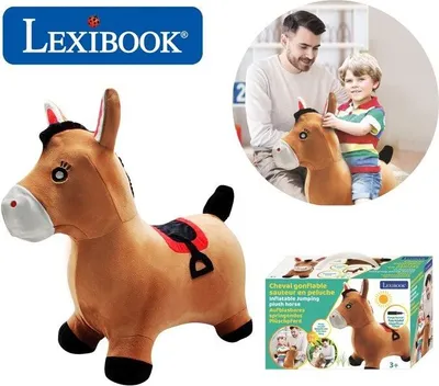 Produktbild von Hüpfendes Plüschpferd LEXIBOOK, 2-in-1 Design, Abnehmbarer Bezug, Inklusive Pumpe, 50 cm Länge