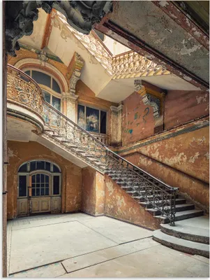 Produktbild von ARTland Wandbild Alu für Innen & Outdoor Lost Places Verlassene Orte Treppenhaus Größe: 45x60 cm