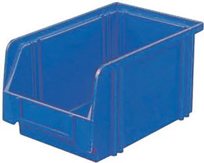 Produktbild von LA KA PE Sichtlagerkasten Größe 3 blau Länge 230 / 200 x Breite 140 x Höhe 130mm aus Polystyrol stapelbar - LK3
