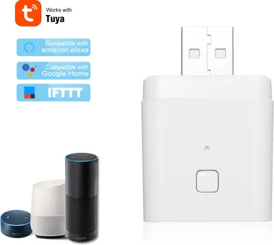 Zdjęcie produktu dla 1 SZTUK Tuya Micro 5-12V Bezprzewodowy inteligentny adapter USB Elastyczny i przenośny Spraw, aby urządzenia USB były inteligentne dzięki sterowaniu głosowemu Tuya APP kompatybilnemu z Alexa Home