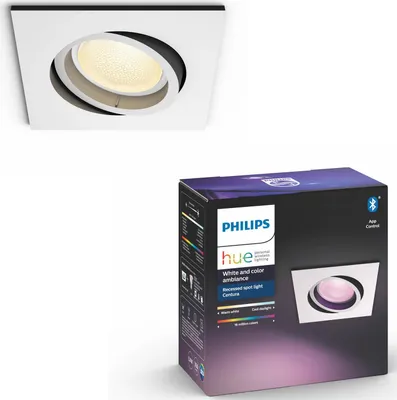Produktbild von Philips Hue White and Color ambiance Centura Einbauspot, Intelligente Deckenbeleuchtung, Bluetooth, Weiß, LED, Synthetik, GU10