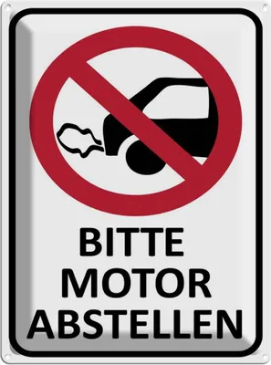 Produktbild von vianmo Blechschild 40x30 cm Bitte Motor abstellen Warnschild Hinweisschild Sicherheit Vorsicht