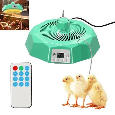 Produktbild von Küken Wärmelampe 500W, mit Thermostat & Fernbedienung, höhenverstellbar, sicher & flammenfrei, für Stall Haustiere Geflügel Aufzucht