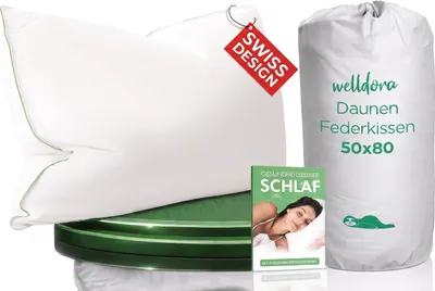 Produktbild von Welldora Kopfkissen 50x80 cm, 3-Kammer, Daunen & Federn, komfortweich, , für alle Schlafpositionen