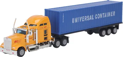 Produktbild von 1:65 Container Lkw Spielzeug, Alloy Gehäuse, Lebensechtes Container-Traktor Modell für Kinder, Jungen und Mädchen
