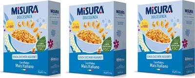 Produktbild von 3x Misura Dolcesenza Knusprige und Goldene Cornflakes Italienischer Mais Ohne Zuckerzusatz 350g