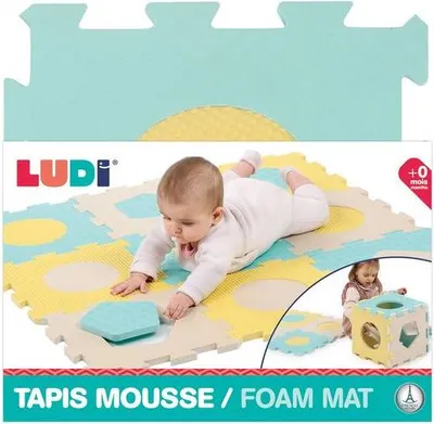 Produktbild von Ludi Schaumstoffmatte Baby Spielmatte Bunt 90x90cm Lernspielzeug