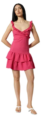 Image de Robe mini à bretelles froncées pour femmes, Koton