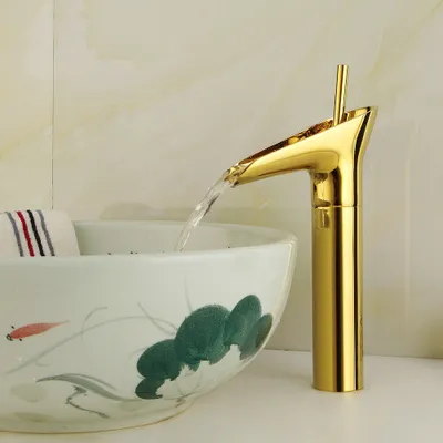 Image de Robinet de lavabo salle de bains Golden lavabo mitigeur or rétro