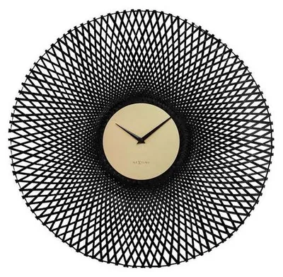 Obrázok produktu pre Nástenné hodiny 60 cm, bambus, čierna/hnedá, tiché, prírodne tkané