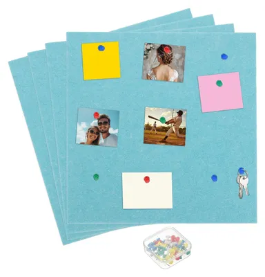 Produktbild von Korkboard aus Filz 30,5 x 30,5 cm - Selbstklebendes Pinnwand mit Pinnadeln