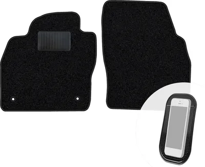 Image de moto-MOLTICO Tapis de sol avant pour voiture en velours Tapis de voiture noir Set de 2 pièces convenant à VW Polo VI, Seat Ibiza V, Arona, Audi A1 III à partir de 2017