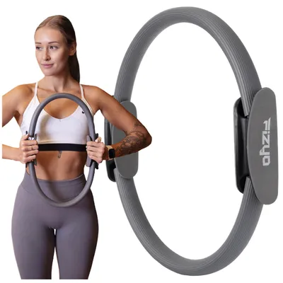 Zdjęcie produktu dla Fizyo Obręcz do Jogi i Pilatesu, Pierścień do Ćwiczeń Gimnastycznych, Fitness, Yoga Ring, Kółko, Koło 38 cm - Szare