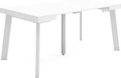 Produktbild von Ausziehbarertisch, 160x90x73cm, Für 8 Gäste, Hölzerne Beine, Weiß