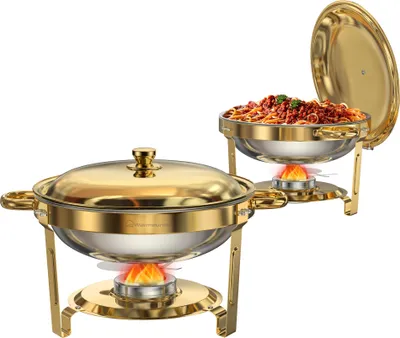 Produktbild von WARMOUNTS Buffetwärmer Goldene Chafing Dishes für Buffet
