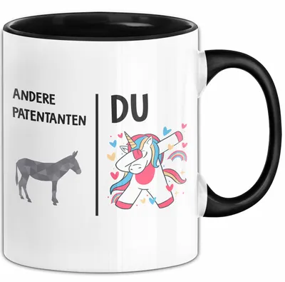 Produktbild von Patentante Tante Tasse Becher Geschenk Lustige Geschenkidee Spruch Andere Patentanten (Schwarz)