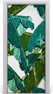 Produktbild von Tulup Türaufkleber 95x205 cm Dekorative Aufkleber Selbstklebend Wasserdichte Tapete Abnehmbar Schlafzimmer Wohnzimmer Wohnkultur - Bananenblätter