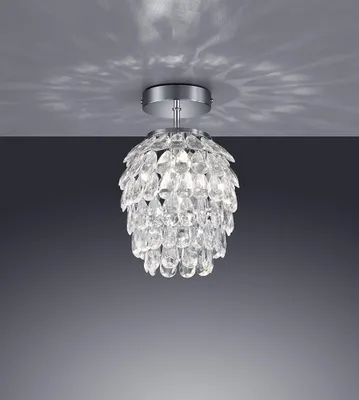 Produktbild von Designer LED Deckenleuchte 1 flammig Lampenschirm Ø20cm mit Acryl Kristallbehang