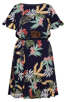 Produktbild von Jeona damen kleid - marine mehrfarbig Jeona damen kleid - marine mehrfarbig, XL