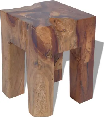Image de The Living Store Tabouret bois massif teck