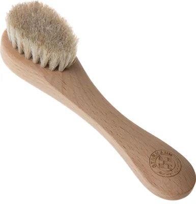 Image de Brosse pour le nettoyage du visage Brosse sèche en crin de cheval Brosse exfoliante en bois de hêtre Nettoyage exfoliant