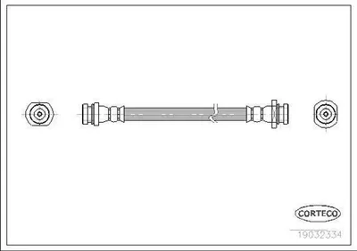 Produktbild von CORTECO 19032334 Bremsschlauch Hinten für SUZUKI Samurai SUV (SJ) Vitara SUV (ET, TA, TD) VITARA Cabrio (ET, TA) X-90 (EL)