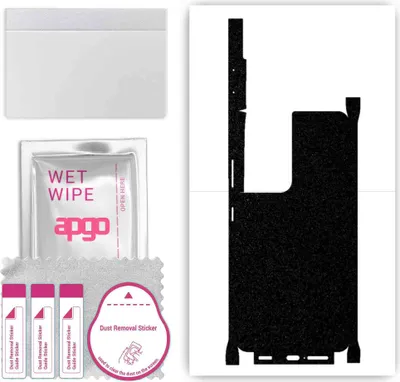 Produktbild von apgo Rückseite + Seiten Schutzfolie, Skin, kompatibel mit Samsung Galaxy S21 Ultra 5G, Hinten Displayschutzfolie aus Vinylfolie, kratzfest, einfache Montage - Mattschwarz