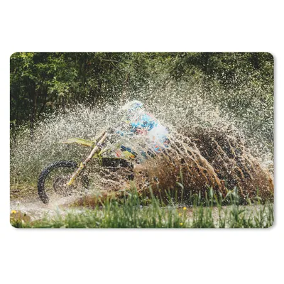 Produktbild von MuchoWow® Schreibtischunterlage Crossroads - Motocross - Wasser 60x40 cm - XXL Mauspad - Großes Mauspad