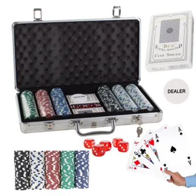 Obrázek produktu pro Pokerová sada 300 žetonů 2 balíčky kufřík