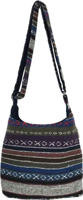 Produktbild von Sunsa Damen Umhängetasche. Hobo Tasche aus gewebter Baumwolle mit verstellbare Henkel. Crossbody